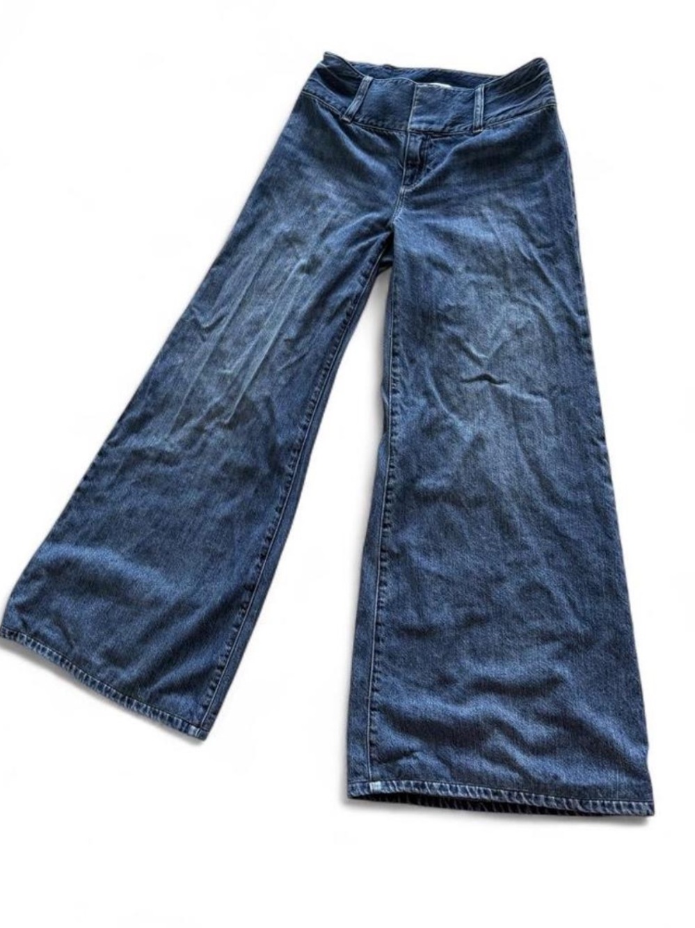 Alice + Olivia Wide Leg Women’s Jeans in Dark Blue Denim